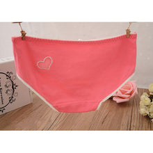 Ladies Cute Heart Shaped Panties Lovely Sexy Hollow Out Pink Underwear Women Low Waist Panties Cotton Briefs PY3