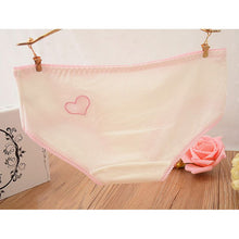 Ladies Cute Heart Shaped Panties Lovely Sexy Hollow Out Pink Underwear Women Low Waist Panties Cotton Briefs PY3