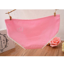 Ladies Cute Heart Shaped Panties Lovely Sexy Hollow Out Pink Underwear Women Low Waist Panties Cotton Briefs PY3