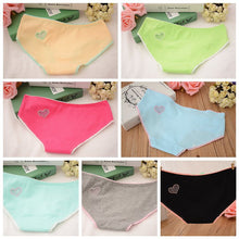 Ladies Cute Heart Shaped Panties Lovely Sexy Hollow Out Pink Underwear Women Low Waist Panties Cotton Briefs PY3