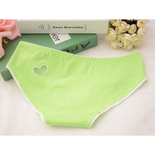 Ladies Cute Heart Shaped Panties Lovely Sexy Hollow Out Pink Underwear Women Low Waist Panties Cotton Briefs PY3