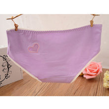 Ladies Cute Heart Shaped Panties Lovely Sexy Hollow Out Pink Underwear Women Low Waist Panties Cotton Briefs PY3