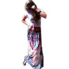 Lady Floral Print Maxi Elastic Waist Long Skirt Long Pleated Maxi Dress  Women P16