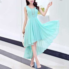 Large  Women Clothing Casual Beach Dress Irregular Solid Long Party Maxi Dresses