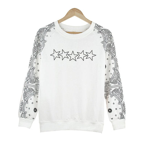 Long Sleeve Women Sweatshirt Pullover Warm Tops Outwear White Blouse