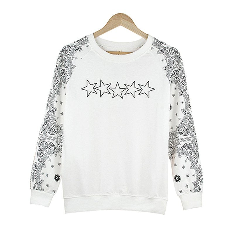 Long Sleeve Women Sweatshirt Pullover Warm Tops Outwear White Blouse