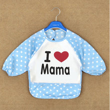 Lovely Boys Girls Baby Letter Print Infant Long Sleeve Anti Wear Waterproof Feeding Shirts Y4