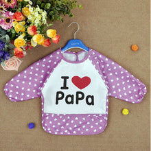 Lovely Boys Girls Baby Letter Print Infant Long Sleeve Anti Wear Waterproof Feeding Shirts Y4