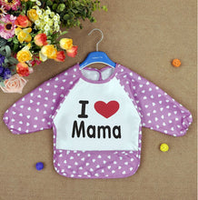 Lovely Boys Girls Baby Letter Print Infant Long Sleeve Anti Wear Waterproof Feeding Shirts Y4