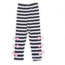 Lovely Girls Clothing Sets Long Sleeve Shirts Bow Striped Leggings Pajama Suit Sets 3-8 Y