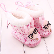 Lovely born Baby Kid Soft Crib Shoes Cartoon Pattern Warm Coral Fleece Boots