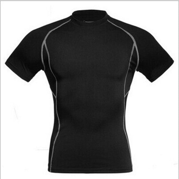 Men Compression Skin Under Base Layer Tops Tight Short Sleeve Jersey T-Shirt