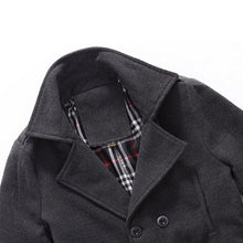 Men Cotton Blends Coat Long Jacket Double Breasted Overcoat