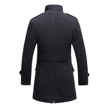 Men Cotton Blends Coat Long Jacket Double Breasted Overcoat