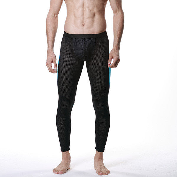 Men Modal Long Johns Mesh Thermal Pants Elastic Trousers Thermal Underwear Leggings