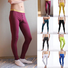 Men Soft Long Johns Warm Thermal Underwear Pants Gold Edge Cotton Buttons