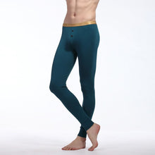 Men Soft Long Johns Warm Thermal Underwear Pants Gold Edge Cotton Buttons