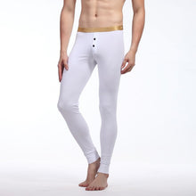 Men Soft Long Johns Warm Thermal Underwear Pants Gold Edge Cotton Buttons