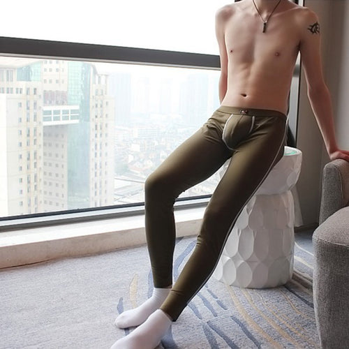 Men's Soft Long Johns Pants Warm Thermal Underwear Low Rise Underpant
