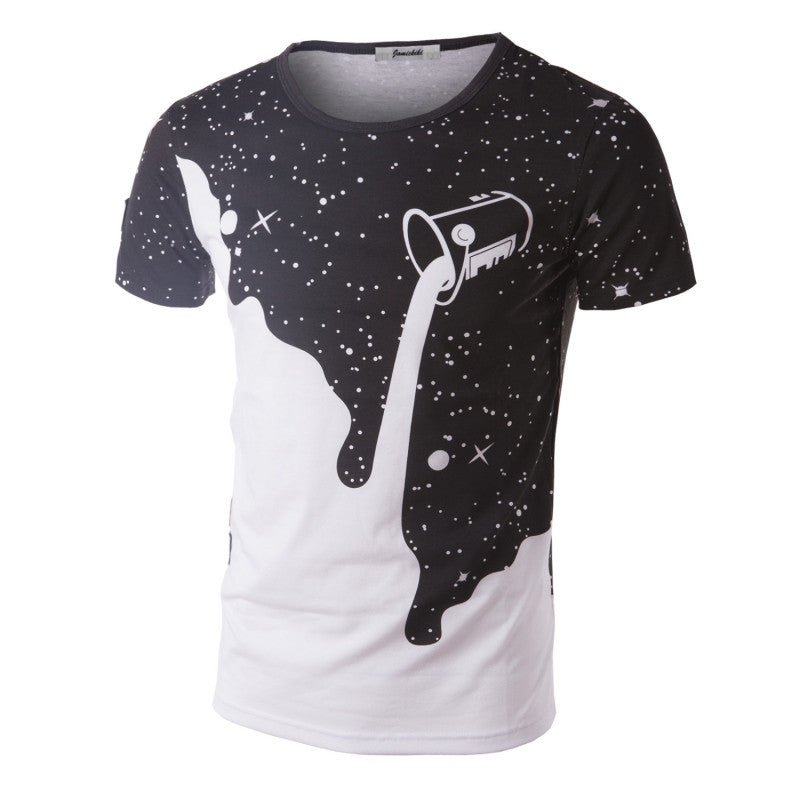 Men's 3D Designer Tees Shirt Short Sleeve T-shirts Milk Printed Cotton Plus  Men Tshirt Homme