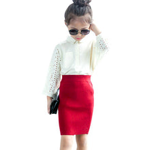 1-5Years Girls Kids Elastic Waist Skirts Solid A Line Skater Knit Mini Skirt