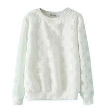 Casual Round Neck Hedging Sweatshirt Women Lace Hollow Out Hoodies Loose All-Match Bottoming Sudaderas Plus