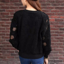 Casual Round Neck Hedging Sweatshirt Women Lace Hollow Out Hoodies Loose All-Match Bottoming Sudaderas Plus
