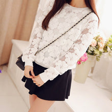Casual Round Neck Hedging Sweatshirt Women Lace Hollow Out Hoodies Loose All-Match Bottoming Sudaderas Plus