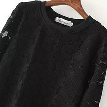 Casual Round Neck Hedging Sweatshirt Women Lace Hollow Out Hoodies Loose All-Match Bottoming Sudaderas Plus