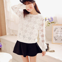 Casual Round Neck Hedging Sweatshirt Women Lace Hollow Out Hoodies Loose All-Match Bottoming Sudaderas Plus