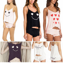 Funny pajamas Casual Sleepwear Women's  Cotton Blended Shirt + Shorts Pants