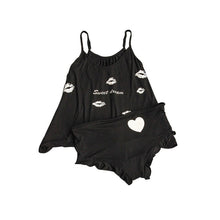 Funny pajamas Casual Sleepwear Women's  Cotton Blended Shirt + Shorts Pants
