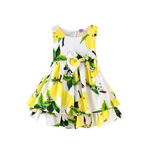 Sleeveless Ball Gown Girl Dress Print Bow Baby Dress Girls Clothes Children Dresses 2-6 Years