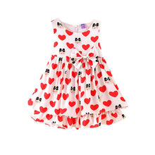 Sleeveless Ball Gown Girl Dress Print Bow Baby Dress Girls Clothes Children Dresses 2-6 Years