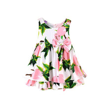 Sleeveless Ball Gown Girl Dress Print Bow Baby Dress Girls Clothes Children Dresses 2-6 Years