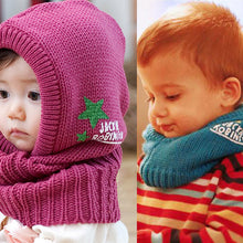 Kids Knitted Crochet Warm Hats Cap Scarf Shawl Earflap Beanie