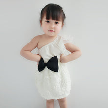 Baby Kids One Shoulder Lace Dress Toddler Girls One Piece Dresses Bow-knot