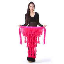 Belly Dance Costume Tassel Wrap Belt Chain Skirts Chiffon Hip Scarf Tribal Waves