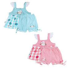 Girls Printed Cute Baby Sleeveless Halter Polka Dot Dress + Pants Cotton Clothes 1-3 Year