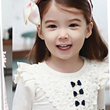Kids Girls Lace Bowknot Ruffled Cotton Bottoming Shirts Blouse Baby Long Sleeve Tops Clothing
