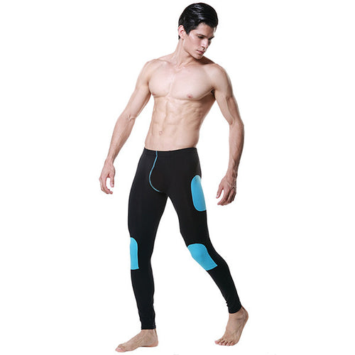 Men Modal Long Johns Pants Splice Trousers Thermal Underwear Bottom
