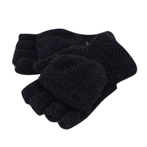 Men Women Gloves Warm Half Finger Flip Knitted Mittens Glove 6 Colors