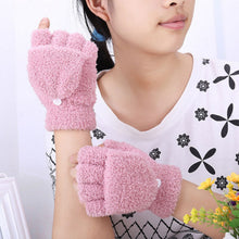 Men Women Gloves Warm Half Finger Flip Knitted Mittens Glove 6 Colors