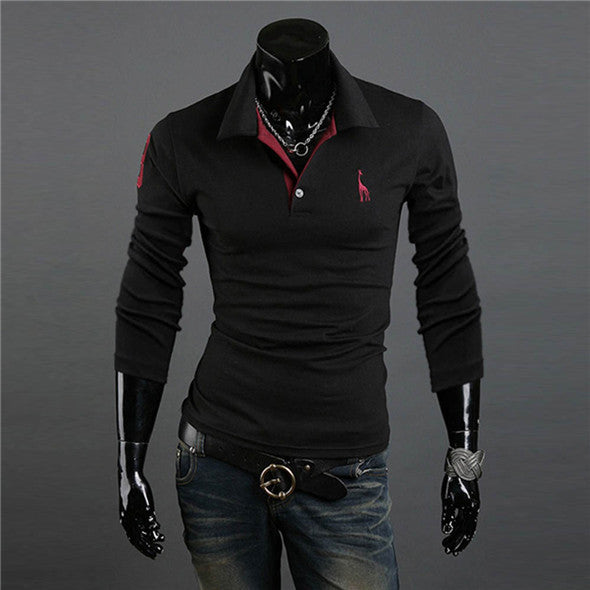 Mens Premium Brand Designer Giraffe Casual Basic Slim Fit Short POLO Shirts