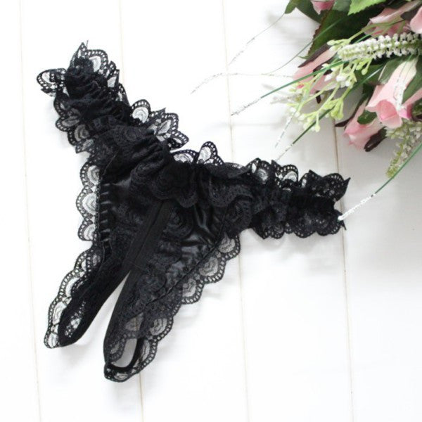 Sexy Lingerie Women Lace Open Crotch Panties Knickers Briefs G-string Thongs Underwear Intimates