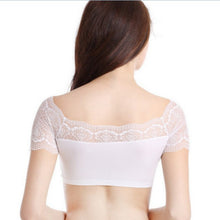 Sexy Women Lace Bra Strap Shirt Vest Blouse Short Tank Crop Tops Black Unpadded Bras