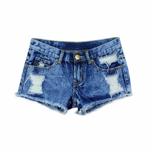 Shorts Women Denim Shorts Solid Blue Short Jeans Hole Style Shorts