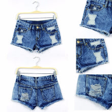 Shorts Women Denim Shorts Solid Blue Short Jeans Hole Style Shorts