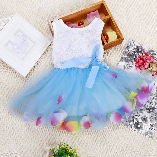 Toddler Baby Kids Girls Princess Party Tutu Lace Bow Flower Dresses Clothes