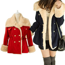 Warm Korean  Wool Blend Jacket Double-breasted Womens Coat Outwear